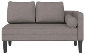 Chaise lounge com almofadões tecido cinzento-acastanhado