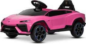 Carro elétrico para crianças Lamborghini Lanzador 12V com licença, bateria de lítio, luzes LED, controle remoto Rosa