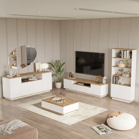 Conjunto de Mobiliário de Sala FR19 – Pinho Atlântico Branco – Diversa