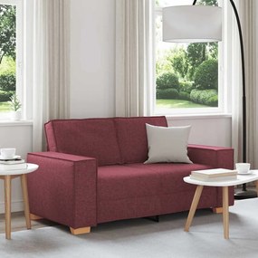vidaXL Sofá de 2 lugares, cor vinho, 120 cm, tecido