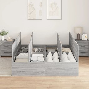 Cama de Armazenamento vidaXL Cinza Sonoma 160x200 cm