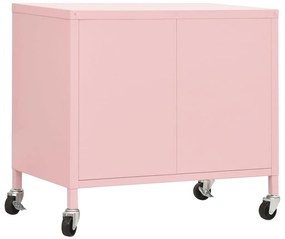 Armário de arrumação aço 60x35x56 cm rosa