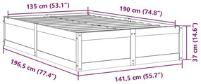 Cama sem colchão 135x190 cm madeira de pinho maciça