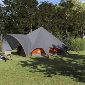 vidaXL Tenda Teepee com telhado Cinza e Laranja 600 x 600 x 347 cm