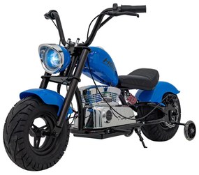 Mota elétrica para Crianças 350 W Chopper Warrior Rodas AR, Assento couro ecológico Azul