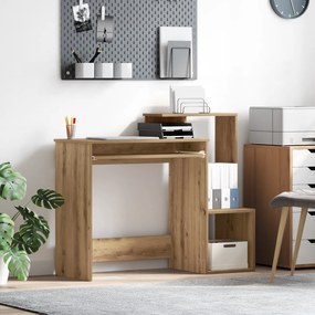 vidaXL Mesa de Computador em Carvalho Carvalho Artesanal