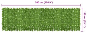 Tela de varanda com folhas verdes 500x150 cm