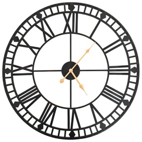 50645 vidaXL Relógio de parede vintage c/ movimento quartzo metal 60 cm XXL
