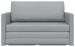 Sofá Cama de Chão 2-em-1 Cinza Claro 124x71x78 cm Tecido