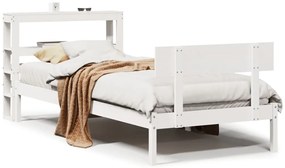 vidaXL Cama sem colchão 90x200 cm madeira de pinho maciça branco