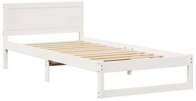 Estrado de Cama Branco Madeira de Pinho Maciça 75 x 190 cm