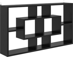 HOMCOM Estante de Parede Decorativa para Livros CDs com 8 Cubos 85x14,5x47,5 cm Preto | Aosom Portugal