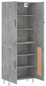 Armário alto 69,5x34x180 cm derivados de madeira cinza cimento