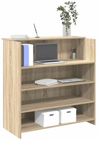 vidaXL Balcão de recepção Carvalho Sonoma 100x50x103,5 cm Madeira projetada