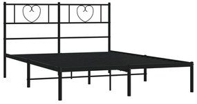 Estrutura de cama com cabeceira 140x200 cm metal preto
