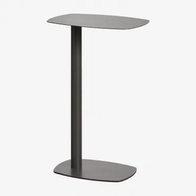 Mesa Auxiliar Retangular Para Jardim 40x25 Cm Em Aço Odelia ↑65 Cm & Cinza Granito - Sklum