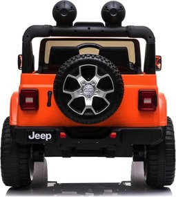 Carro elétrico para crianças até 5 anos Jeep Wrangler Rubicon, 12V, pneus EVA, com bateria de lítio, controlo remoto Laranja