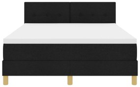 Cama Box Spring com Colchão Preta 140x200 cm Tecido