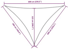 Para-sol estilo vela tecido oxford triangular 5x6x6 m castanho