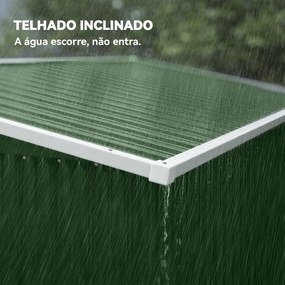 Abrigo de Jardim Exterior 2,7 m² 234x132x185 cm com Três Portas Fechadura e Grelhas de Ventilação Verde