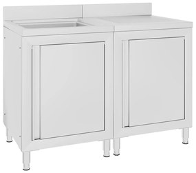 vidaXL Armário c/ lava-louça cozinha comercial 120x60x96cm aço inoxid.
