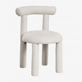 Cadeira De Jantar Em Tecido Bouclé Gia Tecido Branco Quebrado - Sklum