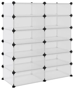 Sapateira 94,5x36,5x106 cm PP transparente