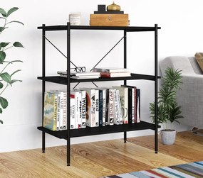 Unidade com 3 prateleiras 80x40x92 cm preto