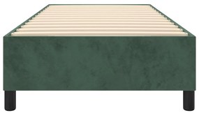 Estrutura de cama sem colchão 90x190 cm veludo verde-escuro
