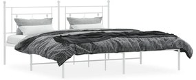 Estrutura de cama com cabeceira 180x200 cm metal branco