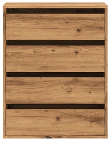 Cómoda com 4 Gavetas - 60x41x76 cm - derivados de madeira - carvalho a