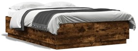 vidaXL Estrutura de cama 140x200 cm derivados madeira carvalho fumado