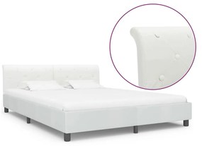 vidaXL Estrutura de cama 180x200 cm couro artificial branco