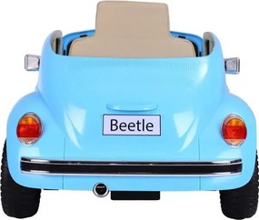 Carro elétrico para crianças volkswagen Carocha Classico 12V com pneus de borracha Azul