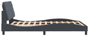 Estrutura de cama c/ luzes LED 140x200cm veludo cinzento-escuro