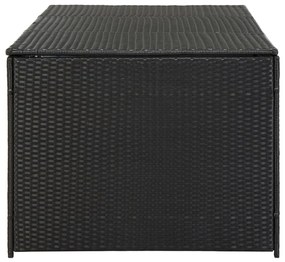 Caixa de arrumação para jardim 180x90x70 cm vime PE preto