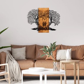 Acessório Decorativo de Parede Eva – Preto e Nogueira – 76 x 58 cm