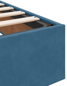 Estrutura de cama otomana sem colchão 140x200 cm azul escuro