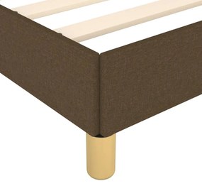 Estrutura de cama 90x190 cm tecido castanho-escuro