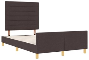 Cama vidaXL Castanho Escuro 120x200 cm Tecido