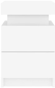 Mesas de cabeceira com luzes LED 2 pcs 35x39x55 cm branco