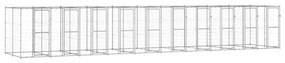 vidaXL Canil de exterior 24,2 m² aço galvanizado