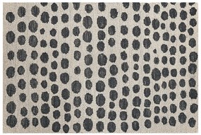 Tapete de lã creme e preto 140 x 200 cm HAVRAN Beliani