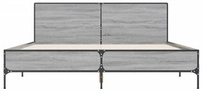 Estrutura de cama 140x200 cm derivados de madeira/metal