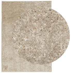 Tapete de pelo alto com aspeto brilhante ISTAN 140x200 cm bege