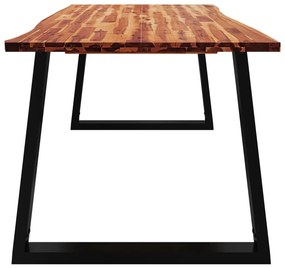 Mesa de jantar c/ bordas vivas 200x90x75 cm acácia maciça