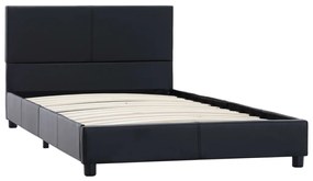 Estrutura de cama 90x200 cm couro artificial preto