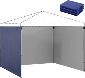 Outsunny 3 Paredes Laterais para Tendas de 3x3 m ou 3x2 m em Tecido Oxford com Fecho de Correr Azul | Aosom Portugal