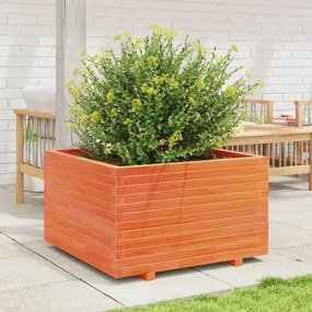 Vaso/floreira de jardim 80x80x49,5 cm pinho maciço castanho mel