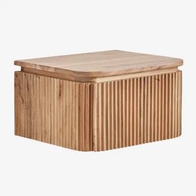 Mesinha De Cabeceira Flutuante 35x30 Cm Em Madeira De Acácia Biljandi Castanho Acácia Rústico - Sklum